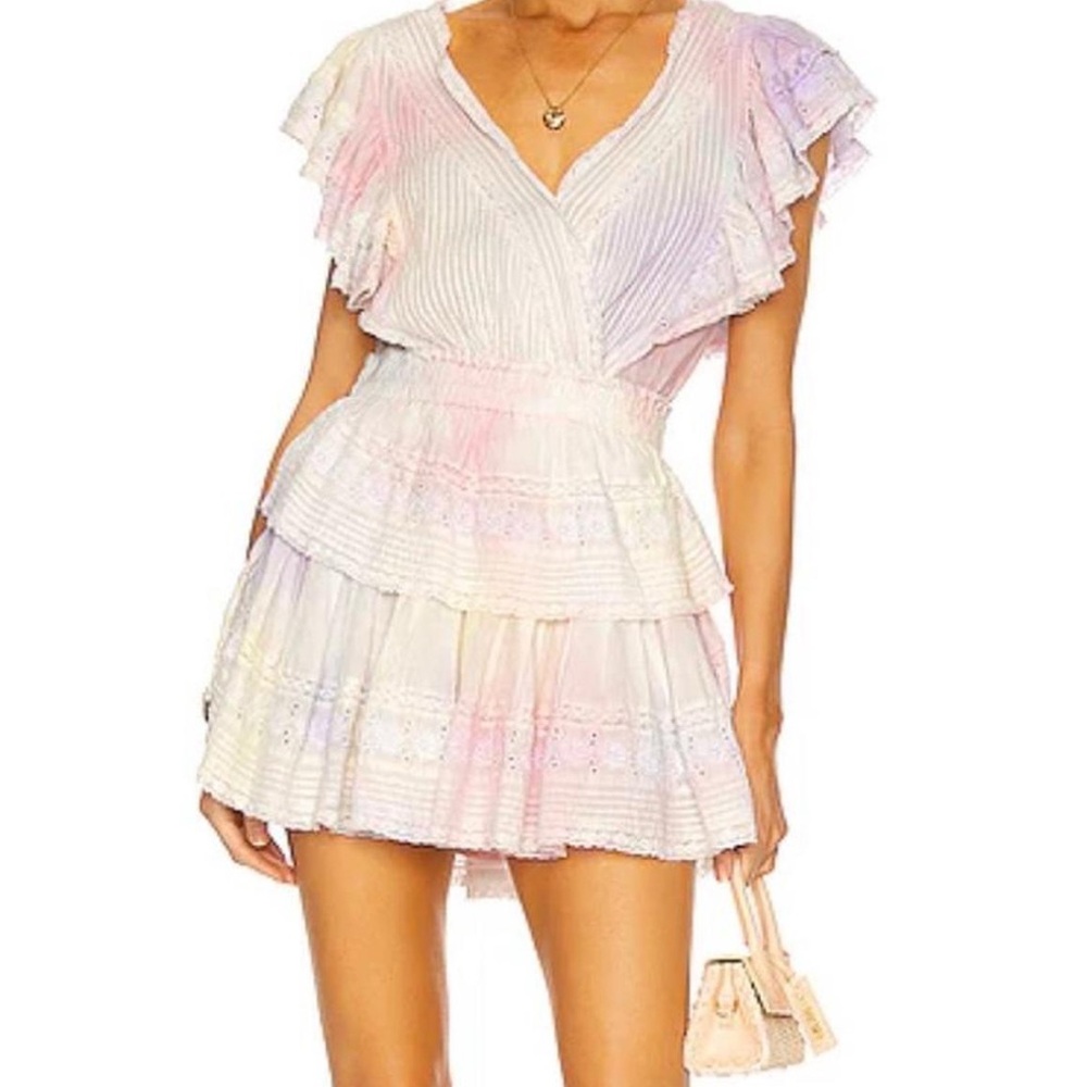 White and Pink Ruffled Dress